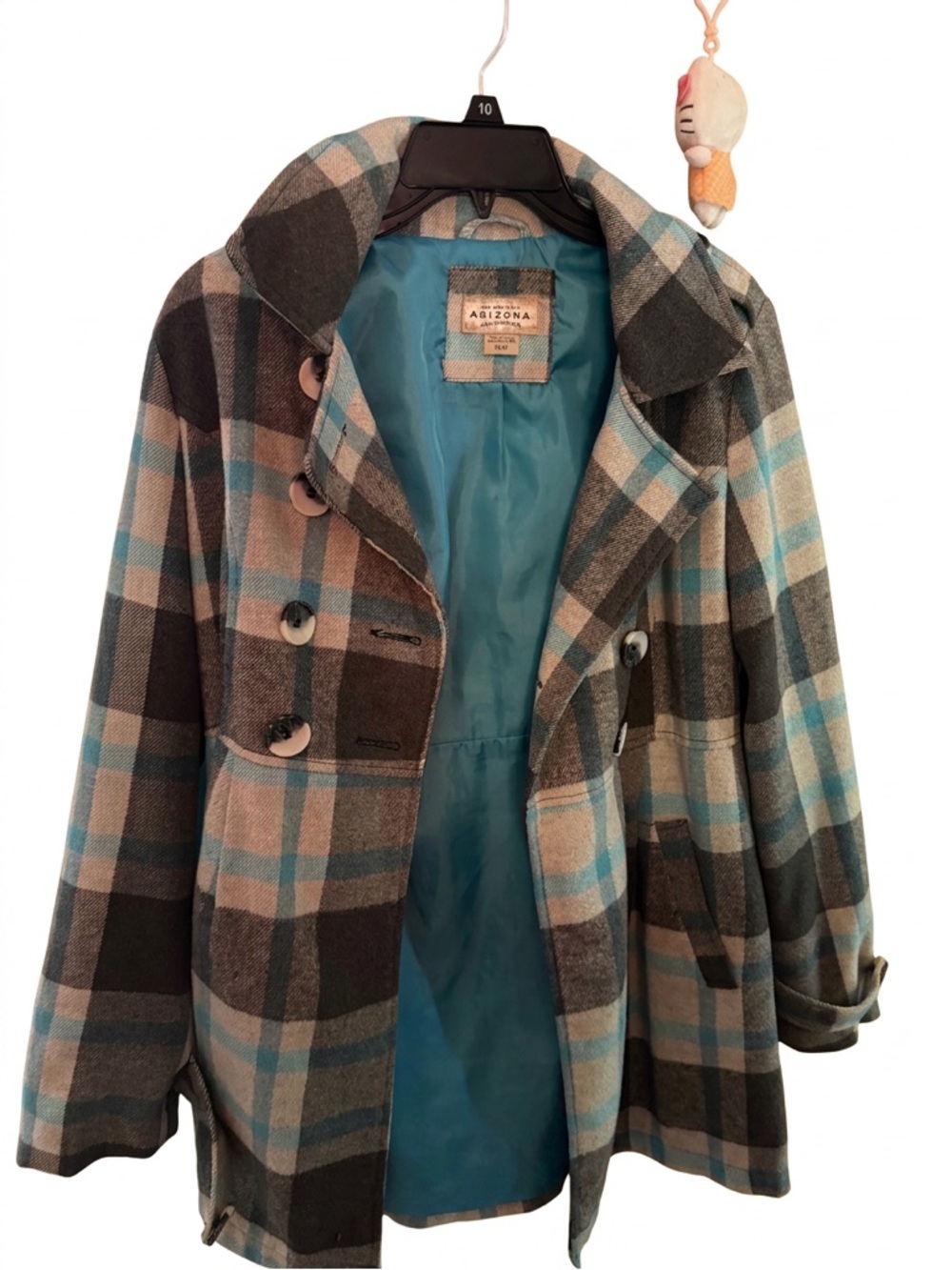 Arizona Jean Company Blue and Gray Plaid Jacket